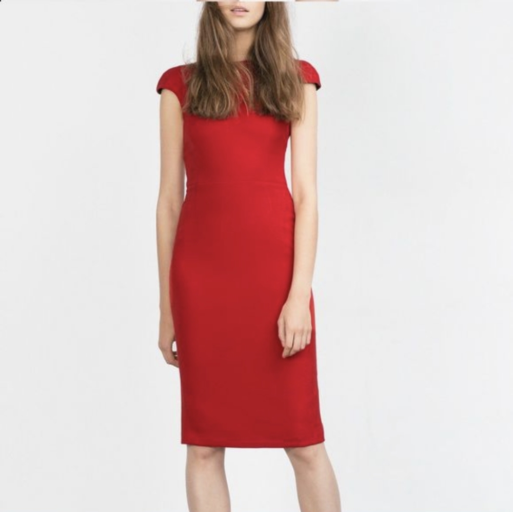 Sexy red dress with full length zipper on the back